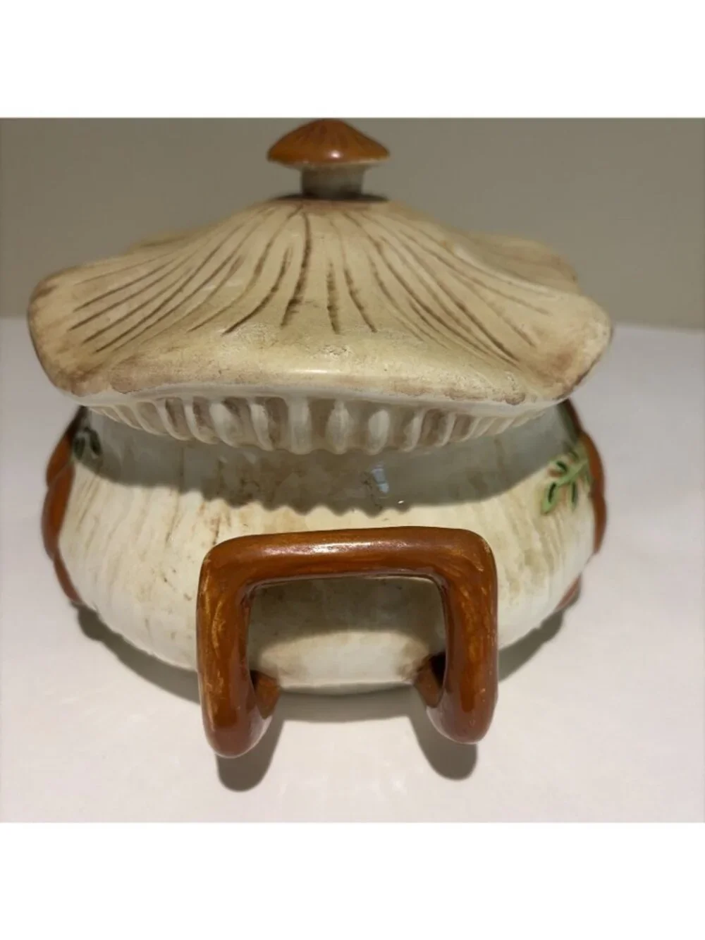 Vintage Arnels Merry Mushroom Centerpiece Bowl W/ Lid &Handles 9” Kitschy 1972